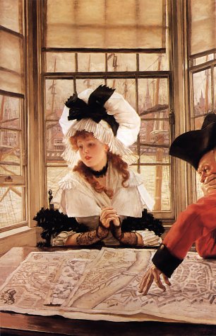 James Tissot The Tedious Story Wandbild