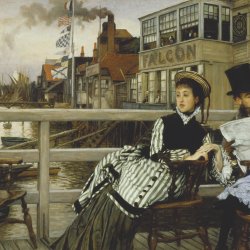 James-Tissot-Waiting-for-the-Ferry-at-the-Falcon-Tavern