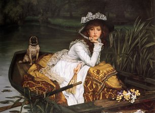 James Tissot Young Lady in a Boat Wandbild