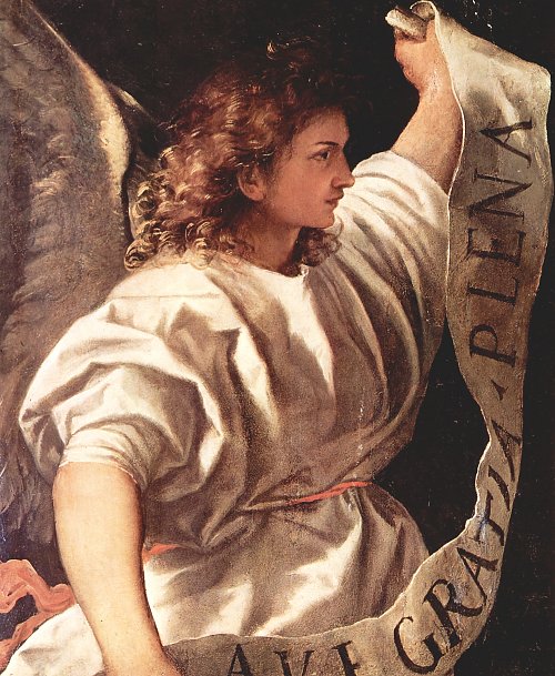 Tizian Averoldi Altarpolyptychon Verkuendigungsengel Wandbild