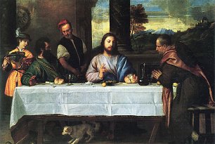 Tizian Die Pilger von Emmaus Wandbild