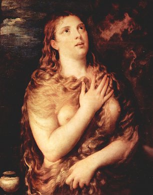 Tizian Die buessende Maria Magdalena Wandbild