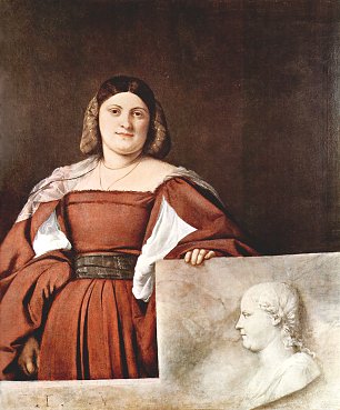 Tizian Portrait einer Frau La Schiavona Wandbild