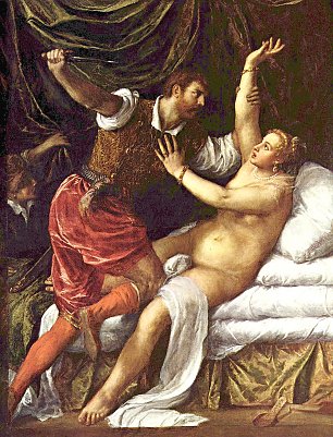 Tizian Tarquinis und Lucretia Wandbild
