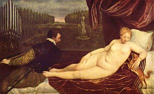 Tizian Venus und der Orgelspieler Wandbild