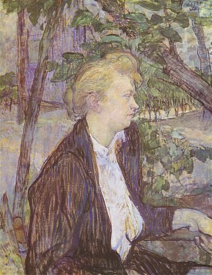 Toulouse Lautrec Frau im Garten Wandbild