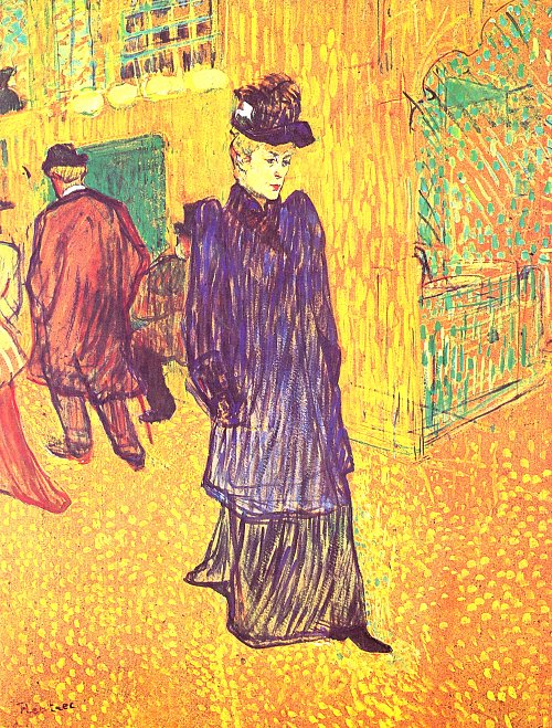 Toulouse Lautrec Jane Avril verlaesst das Moulin Rouge Wandbild