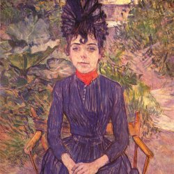 Toulouse-Lautrec-Portrait-der-Justine-Dieuhl-im-Garten