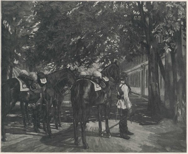 Wilhelm Truebner Abgesessene Kuerassiere Wandbild