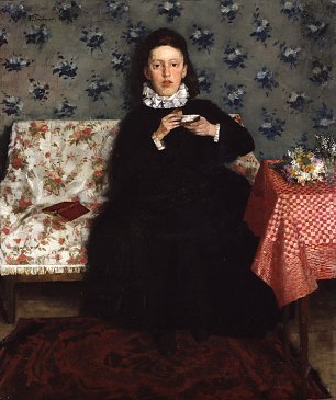Wilhelm Truebner Auf dem Kanapee Wandbild