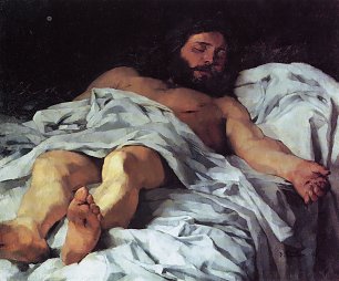 Wilhelm Truebner Der vom Kreuz genommene Jesus Wandbild