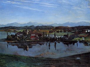 Wilhelm Truebner Kloster Seeon Wandbild