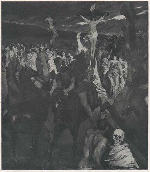 Wilhelm Truebner Kreuzigung Wandbild