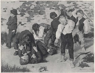 Wilhelm Truebner Raufende Jungen Wandbild