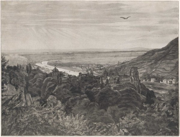 Wilhelm Truebner Schloss Heidelberg Wandbild