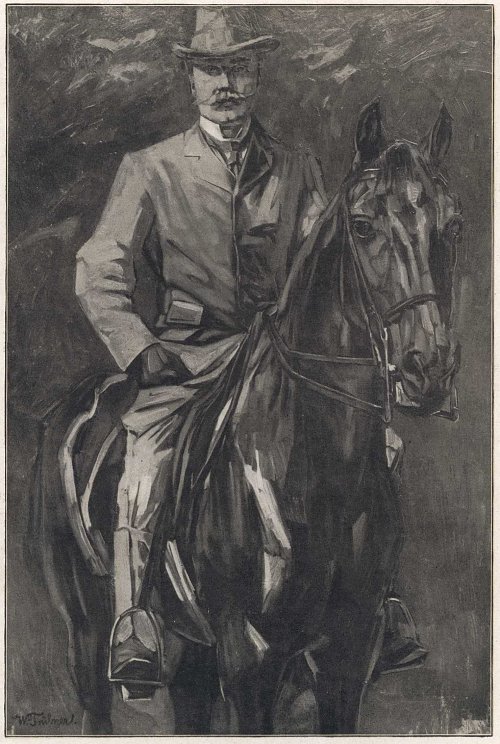 Wilhelm Truebner Selbstportraet zu Pferde Wandbild