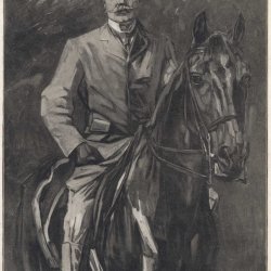 Wilhelm-Truebner-Selbstportraet-zu-Pferde