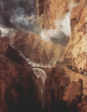 William Turner Die Teufelsbruecke von St Gotthard Wandbild