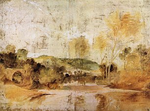 William Turner Flussszene mit Reuse in mittlerer Entfernung Wandbild