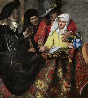 Jan Vermeer Bei der Kupplerin Wandbild