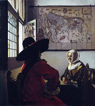 Jan Vermeer Der Soldat und das lachende Maedchen Wandbild
