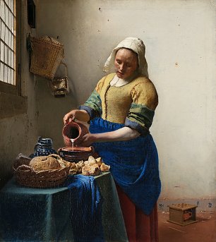 Jan Vermeer Dienstmagd mit Milchkrug Wandbild
