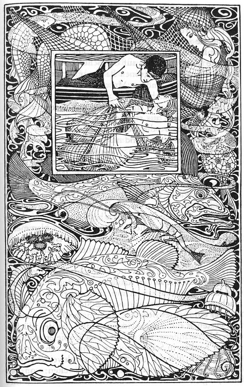 Heinrich Vogeler Der Fischer und das Meermadchen Wandbild
