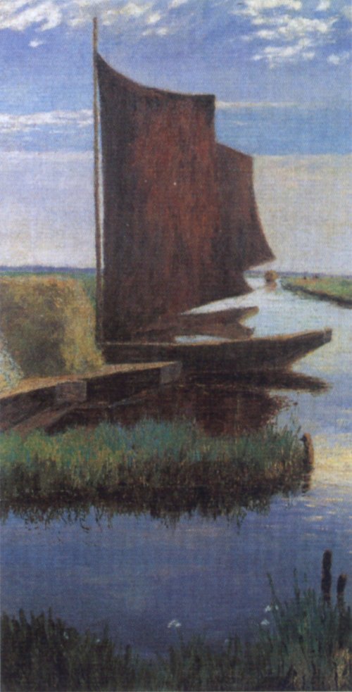 Heinrich Vogeler Heufahrt auf der Hamme Wandbild