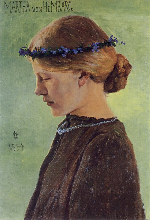 Heinrich Vogeler Martha von Hembarg Maedchenkopf Wandbild