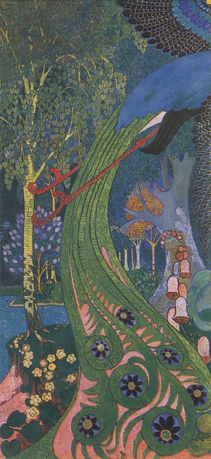 Heinrich Vogeler Melusine Triptycho Wandbild