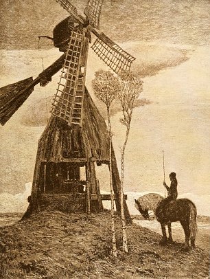 Heinrich Vogeler Muehle im Teufelsmoor Wandbild