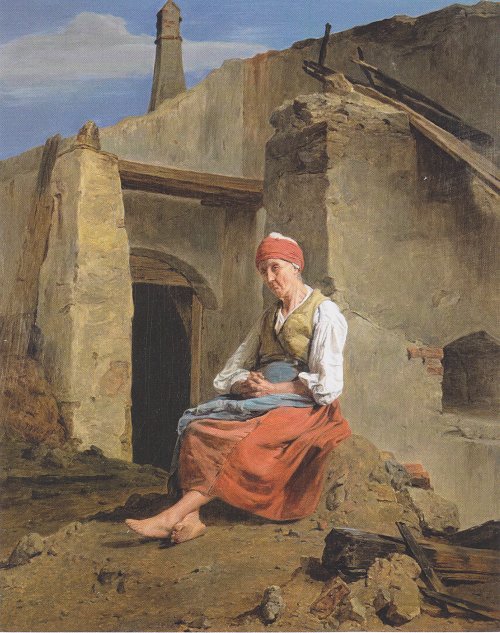 Ferdinand Georg Waldmueller An der Brandstaette Wandbild