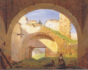 Ferdinand Georg Waldmueller Burgruine Klamm bei Schottwien Wandbild