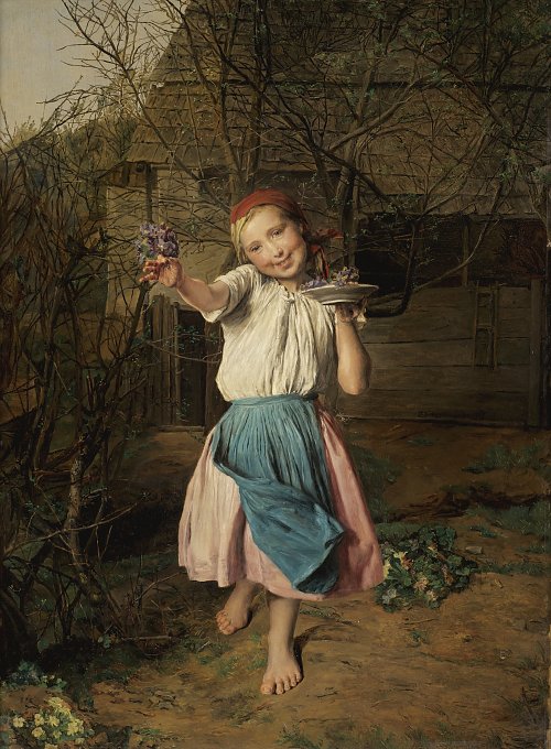 Ferdinand Georg Waldmueller Das Veilchenmaedchen Wandbild
