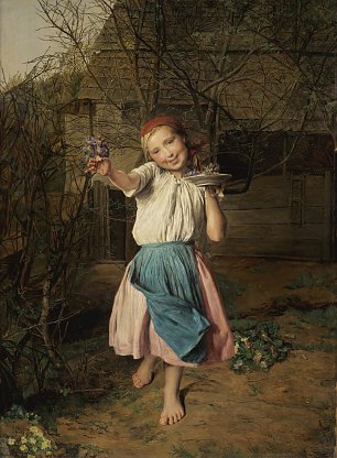 Ferdinand Georg Waldmueller Das Veilchenmaedchen Wandbild
