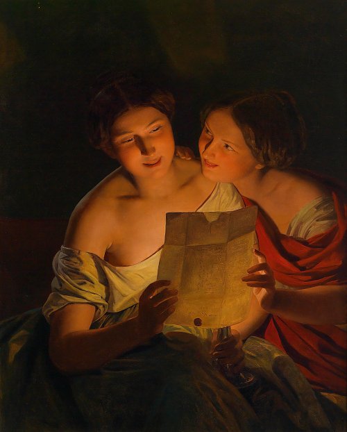 Ferdinand Georg Waldmueller Der Liebesbrief Wandbild