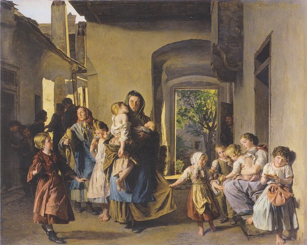 Ferdinand Georg Waldmueller Die Delogierten Wandbild