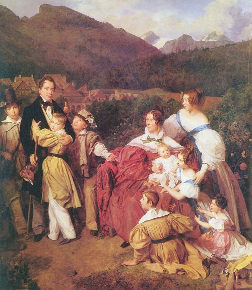 Ferdinand Georg Waldmueller Die Familie des Notars Dr. Josef August Eltz Wandbild