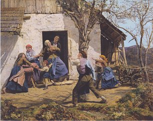 Ferdinand Georg Waldmueller Die Wiedergenesene Wandbild