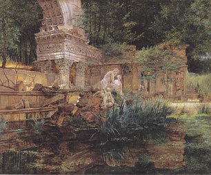 Ferdinand Georg Waldmueller Die roemische Ruine in Schoenbrunn Wandbild