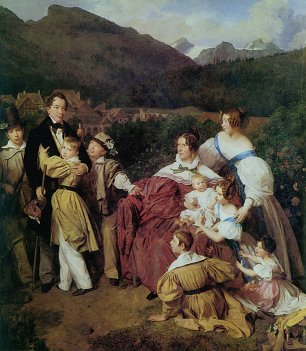 Ferdinand Georg Waldmueller Familie Eltz Wandbild