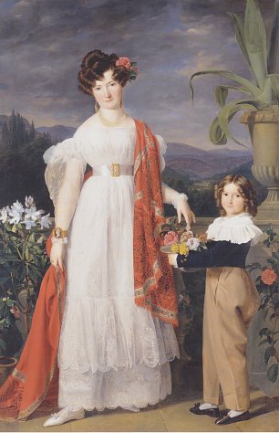 Ferdinand Georg Waldmueller Frau A. von Winiwarter mit ihrem Sohn Wandbild