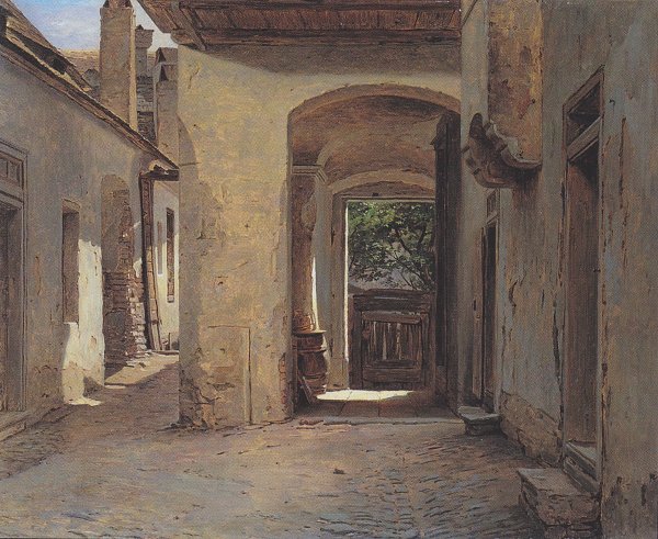 Ferdinand Georg Waldmueller Hof der alten Heumueller in Wien Wandbild