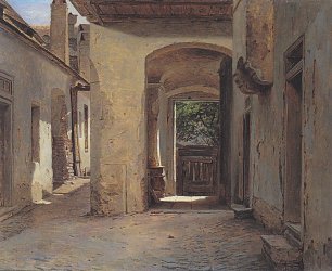 Ferdinand Georg Waldmueller Hof der alten Heumueller in Wien Wandbild