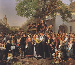 Ferdinand Georg Waldmueller Niederoestereichische Bauernhochzeit Wandbild
