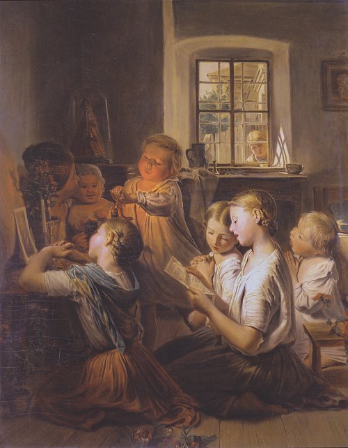 Ferdinand Georg Waldmueller Singende Kinder Wandbild