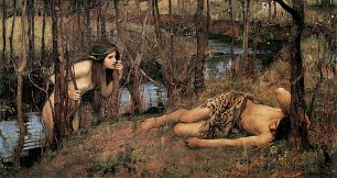 John William Waterhouse A Naiad or Hylas with a Nymph Wandbild