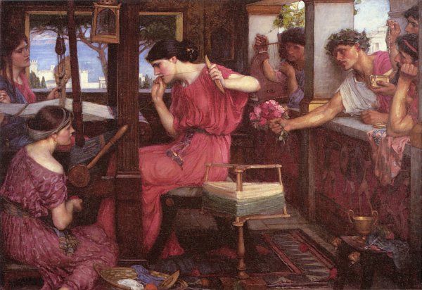 John William Waterhouse Penelope and the suitors Wandbild