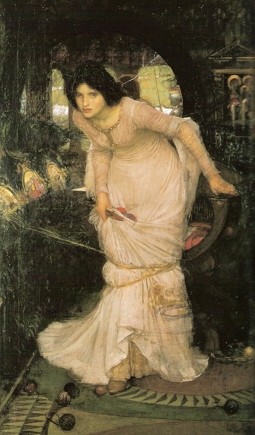 John William Waterhouse The Lady of Shallot Looking at Lancelot Wandbild