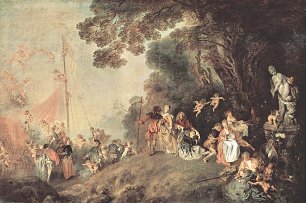 Antoine Watteau Einschiffung nach Kythera 2 Wandbild